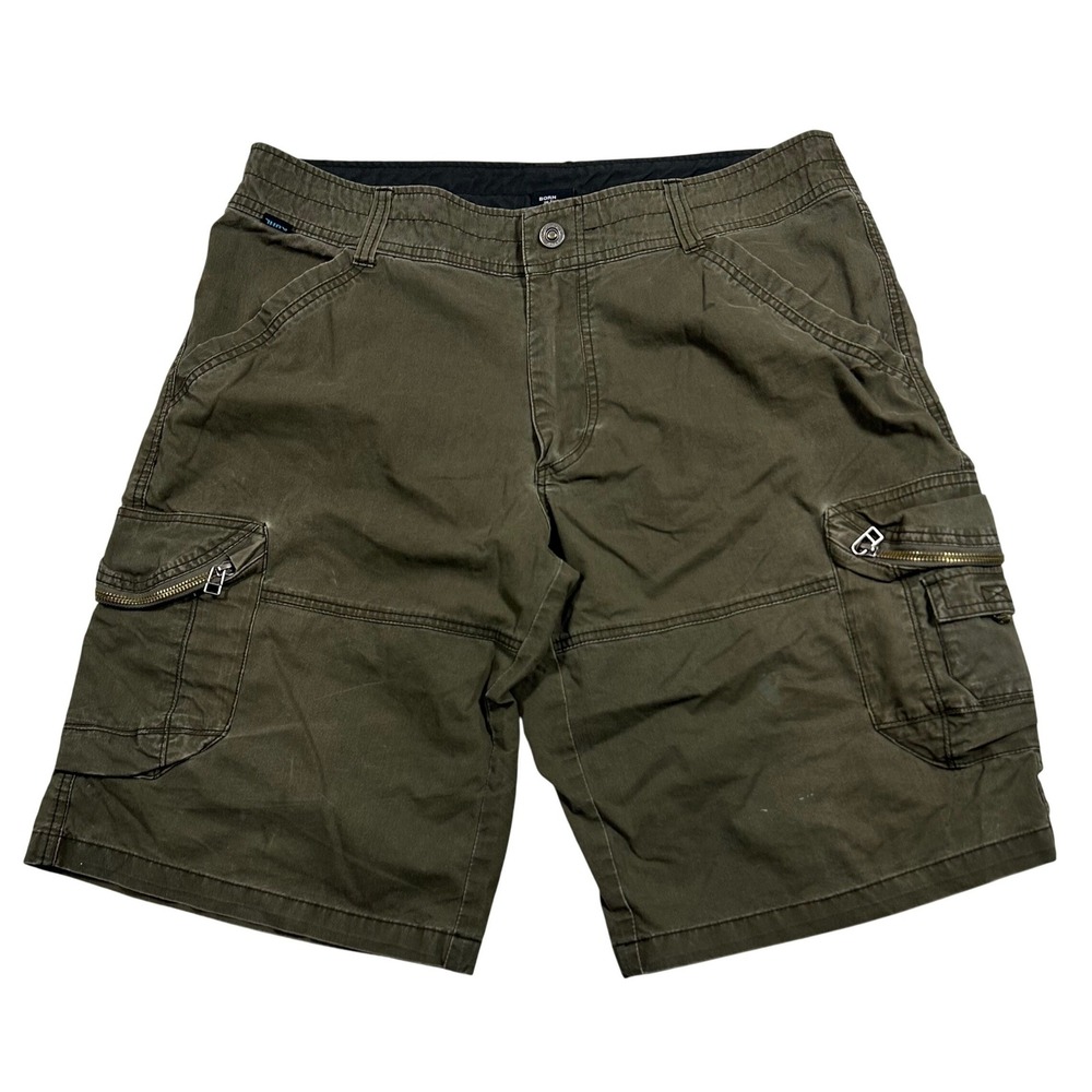 Kuhl Ambush Cargo Shorts Mens 36 Olive Green Pockets Hiking Utility Rugged